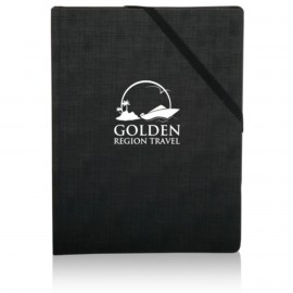 Logo Branded Hardcover Journals Notebooks w/ Matching Color Close Corner Band