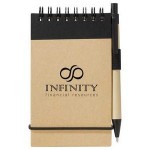 Branded 5" x 4" Recycled Spiral Jotter with Pen
