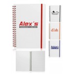 Logo Branded White Spiral Notebook w/ Colored Accents