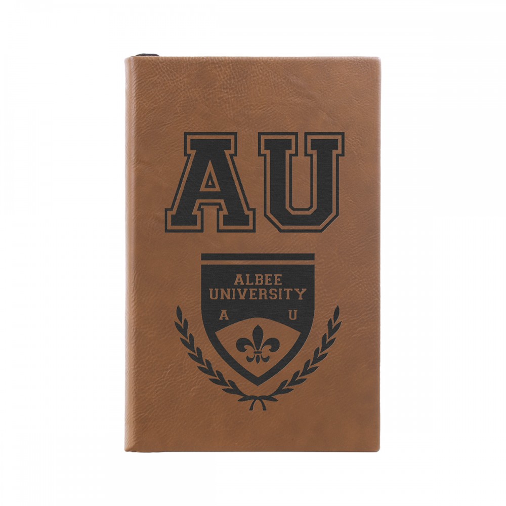 5 1/4" x 8 1/4" Dark Brown Leatherette Journal Custom Imprinted 5 1/4" x 8 1/4" Dark Brown Leatherette Journal Custom Imprinted