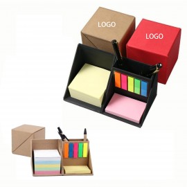 Foldable Sticky Note Organizer Cube w/ Pen Holder Custom Imprinted
