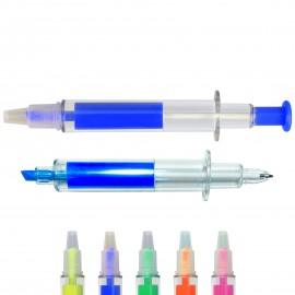 Pen and Syringe shape highlighter combo marker Custom Imprinted