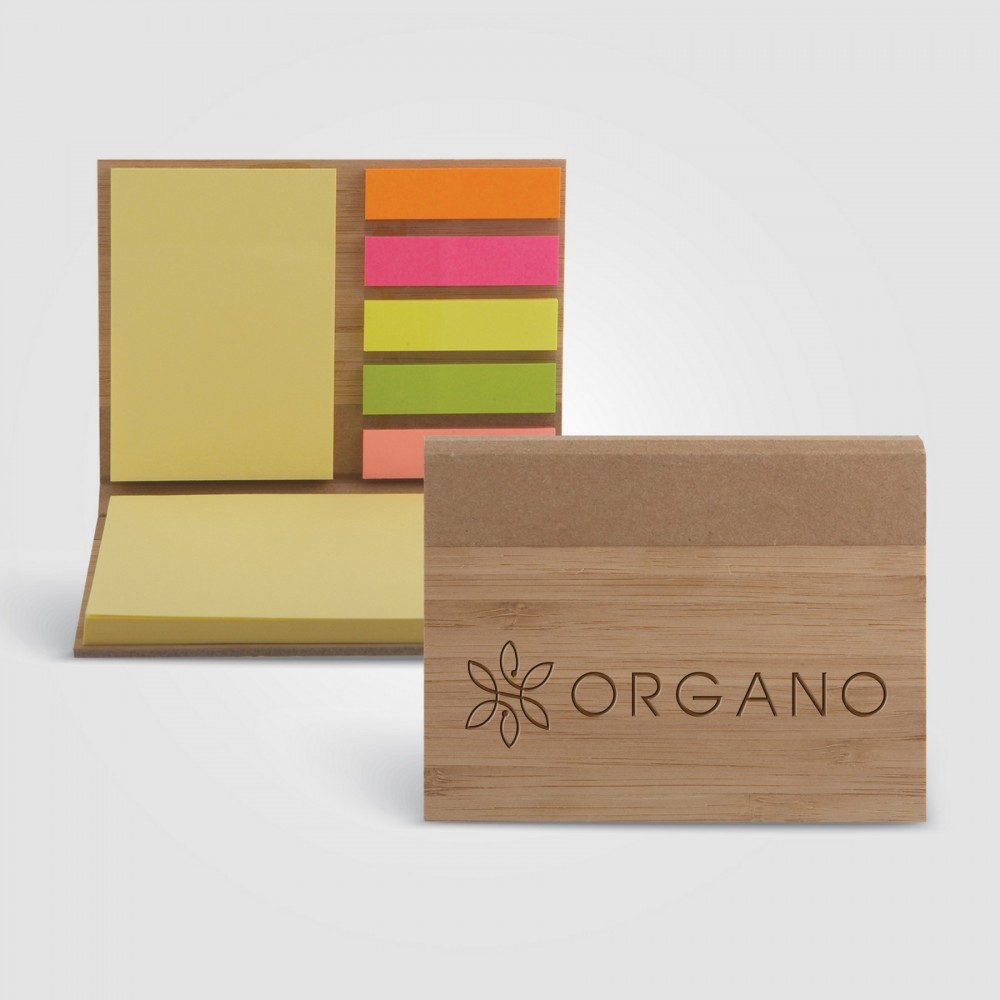 Bamboo Sticky Notepad - Laser Custom Imprinted