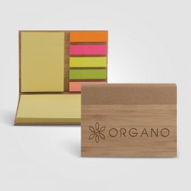 Bamboo Sticky Notepad - Laser Custom Imprinted