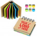 Sticky note set with kraft paper cover and spiral binding Logo Printed