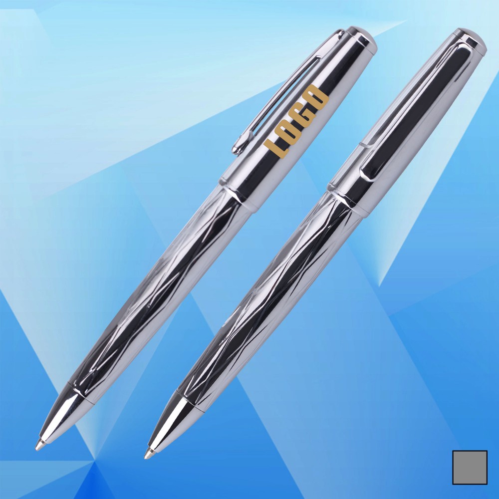 Luxe Geometric Pattern Ballpoint Pen Branded