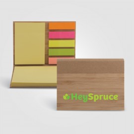 Personalized Bamboo Sticky Notepad - Full-Color Inkjet