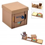 Cube Shape Multi-function Kraft Paper Sticky Notes Memo Holder Custom Imprinted