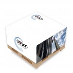 2-3/4" x 2-3/4" x 1-3/8" Sticky note cube with imprinted sides in Full Color - mini pallet not incl. with Logo