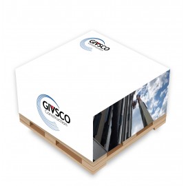 2-3/4" x 2-3/4" x 1-3/8" Sticky note cube with imprinted sides in Full Color - mini pallet not incl. with Logo  2-3/4" x 2-3/4" x 1-3/8" Sticky note cube with imprinted sides in Full Color - mini pallet not incl. with Logo