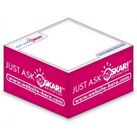 Logo Branded Ad Cubes - Memo Notes - 3.375x3.375x1.6875-1 Color, 1 Side Design