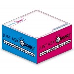 Ad Cubes - Memo Notes - 3.875x3.875x0.96875-3 Colors, 1 Side Design with Logo