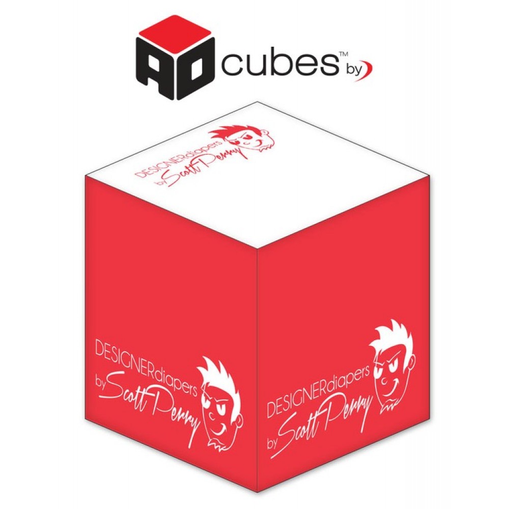 Promotional Ad Cubes - Memo Notes - 3.375x3.375x3.375-2 Colors, 1 Side Design
