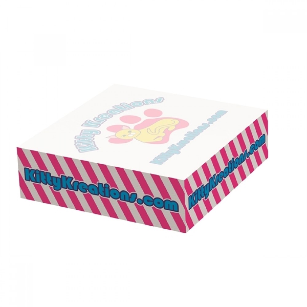 4" x 4" x 1" Sticky note cube with imprinted sides with Logo