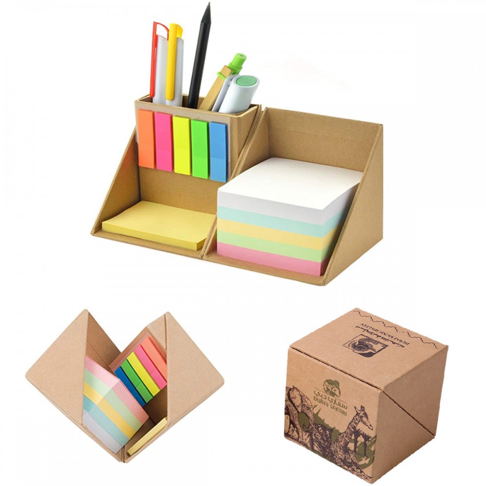 Multi-Function Memo Cube Box w/Page Markers with Logo Multi-Function Memo Cube Box w/Page Markers with Logo