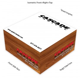 4" x 4" x 2" Non-Adhesive note cube with 4cp imprinted sides; includes sheet imprint 1-4cp with Logo