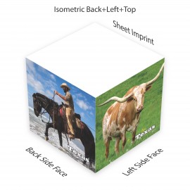 3" x 3" x 3" Sticky note cube with imprinted sides in 4cp with Logo  3" x 3" x 3" Sticky note cube with imprinted sides in 4cp with Logo