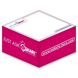 Ad Cubes - Memo Notes - 3.375x3.375x3.375-1 Color, 2 Side Designs with Logo
