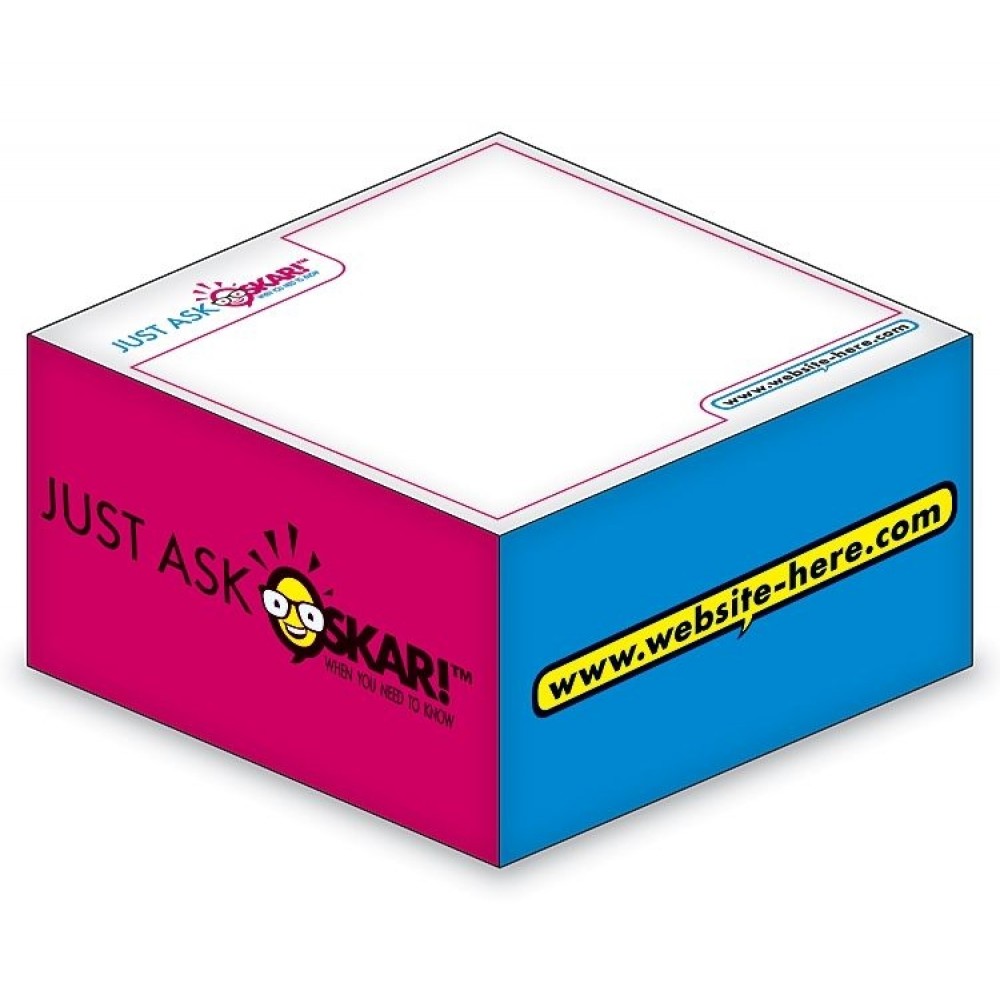 Personalized Ad Cubes - Memo Notes - 3.875x3.875x3.875-4 Colors, 2 Designs on the Sides Personalized Ad Cubes - Memo Notes - 3.875x3.875x3.875-4 Colors, 2 Designs on the Sides