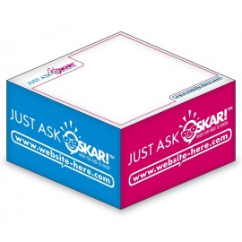 Custom Ad Cubes - Memo Notes - 3.875x3.875x0.96875-2 Colors, 1 Side Design