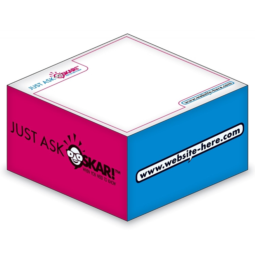Ad Cubes - Memo Notes - 2.75x2.75x1.375-3 Colors, 2 Side Designs with Logo