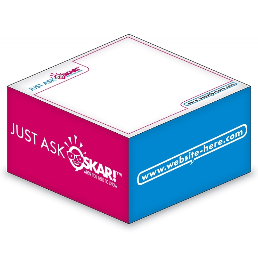 Promotional Ad Cubes - Memo Notes - 3.375x3.375x3.375-2 Colors, 2 Side Designs