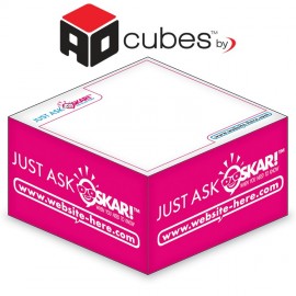 Custom Ad Cubes - Memo Notes - 2.75x2.75x1.375-2 Colors, 1 Side Design