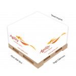 3-3/8" x 3-3/8" x 1-3/4" Sticky note cube with side imprints -with full color-mini pallet not incl. with Logo