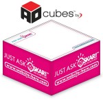 Customized Ad Cubes - Memo Notes - 3.375x3.375x1.6875-2 Colors, 1 Side Design