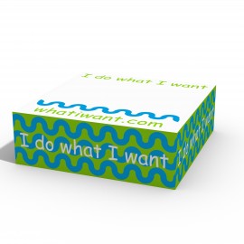 Custom 3-3/8" x 3-3/8" x 1" Sticky note cube with side imprints.