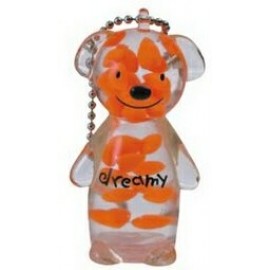 Personalized Jelly Bear Shaped Key Chain w/ Heart Insert