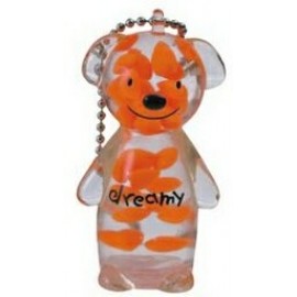 Personalized Jelly Bear Shaped Key Chain w/ Heart Insert  Personalized Jelly Bear Shaped Key Chain w/ Heart Insert
