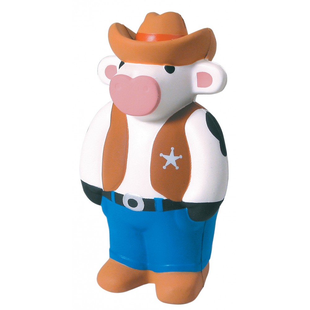 Cowboy Cow Squeezies Stress Reliever with Logo