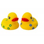 Customized Rubber Flower Child Duck Toy