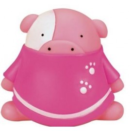 Rubber Pink Pig with Logo  Rubber Pink Pig with Logo