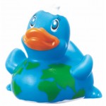 Rubber Round the World DuckÂ© Toy with Logo