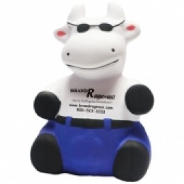 Cartoon Cow Stress Reliever w/ Blue Pants with Logo