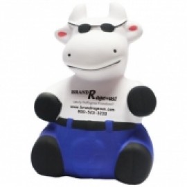Cartoon Cow Stress Reliever w/ Blue Pants with Logo  Cartoon Cow Stress Reliever w/ Blue Pants with Logo