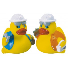Rubber Safety Construction DuckÂ© Toy with Logo