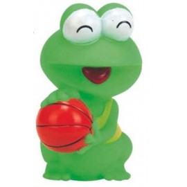 Rubber Basketball Frog© (2 7/8"x2 1/2"x4 3/8") with Logo  Rubber Basketball Frog© (2 7/8"x2 1/2"x4 3/8") with Logo