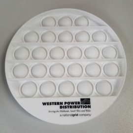 Silicone Round Push Pop Bubble Fidget Toy with Logo