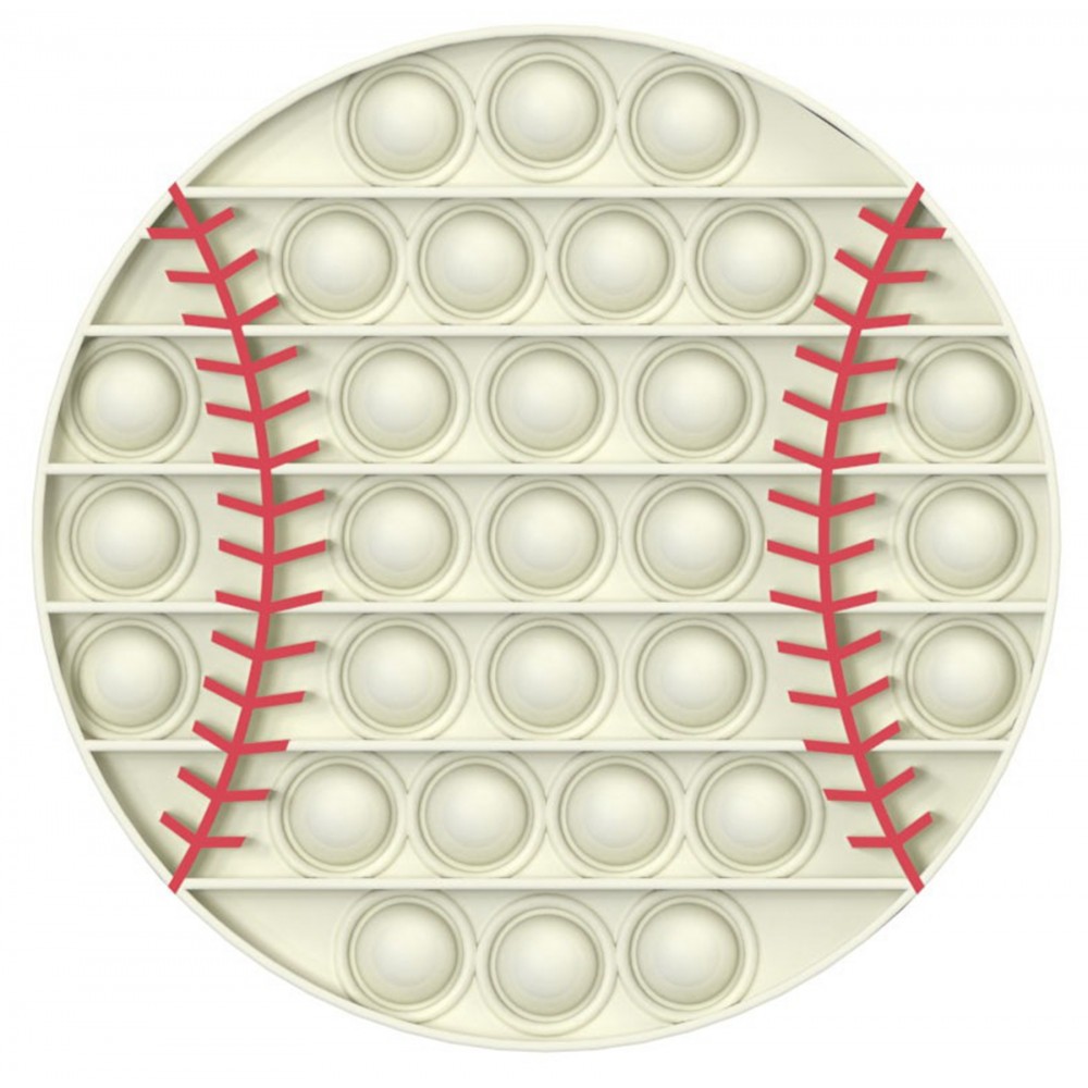 Personalized Silicone Baseball Shaped Push Pop Bubble Toy
