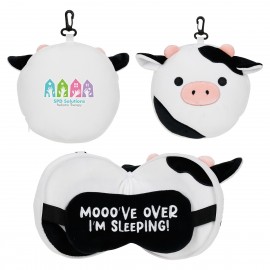 Logo Branded Comfort Pals Cow 2-in-1 Pillow Sleep Mask  Logo Branded Comfort Pals Cow 2-in-1 Pillow Sleep Mask