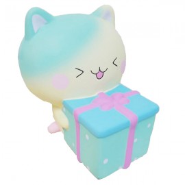 Customized Slow Rising Scented Cat w/Blue Gift Box Squishy