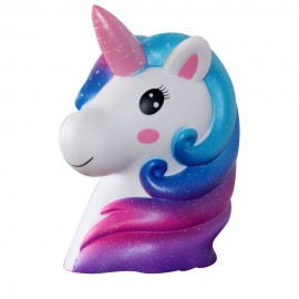 Promotional Slow Rising Scented Squishy Unicorn Head-Galaxy