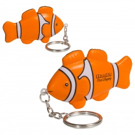 Clown Fish Stress Reliever Key Chain with Logo  Clown Fish Stress Reliever Key Chain with Logo
