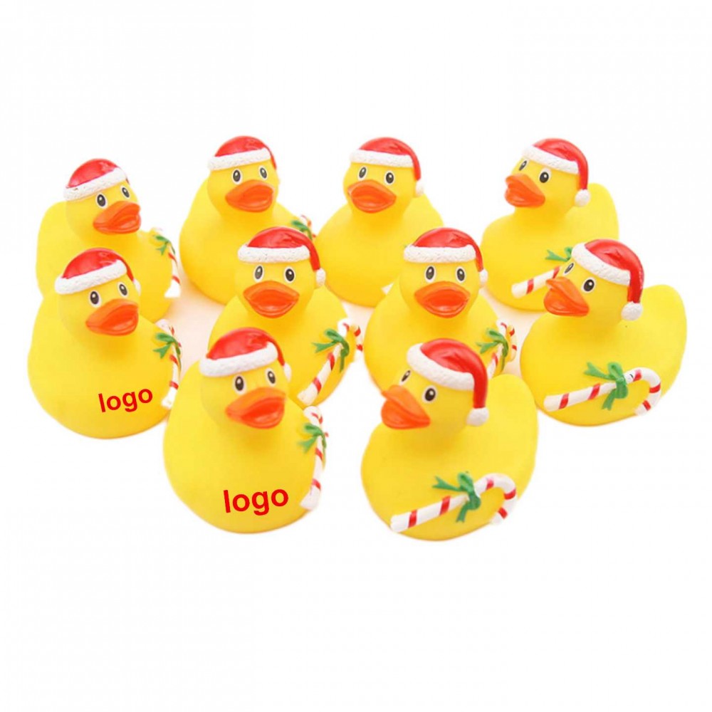 Rubber Duck with Candy Cane with Logo