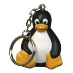 Sitting Penguin Stress Reliever Key Chain with Logo