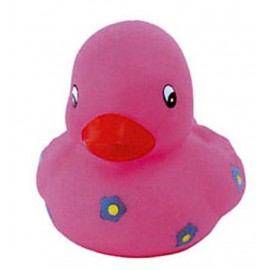 Rubber Pretty-N-Pink Duck Toy with Logo