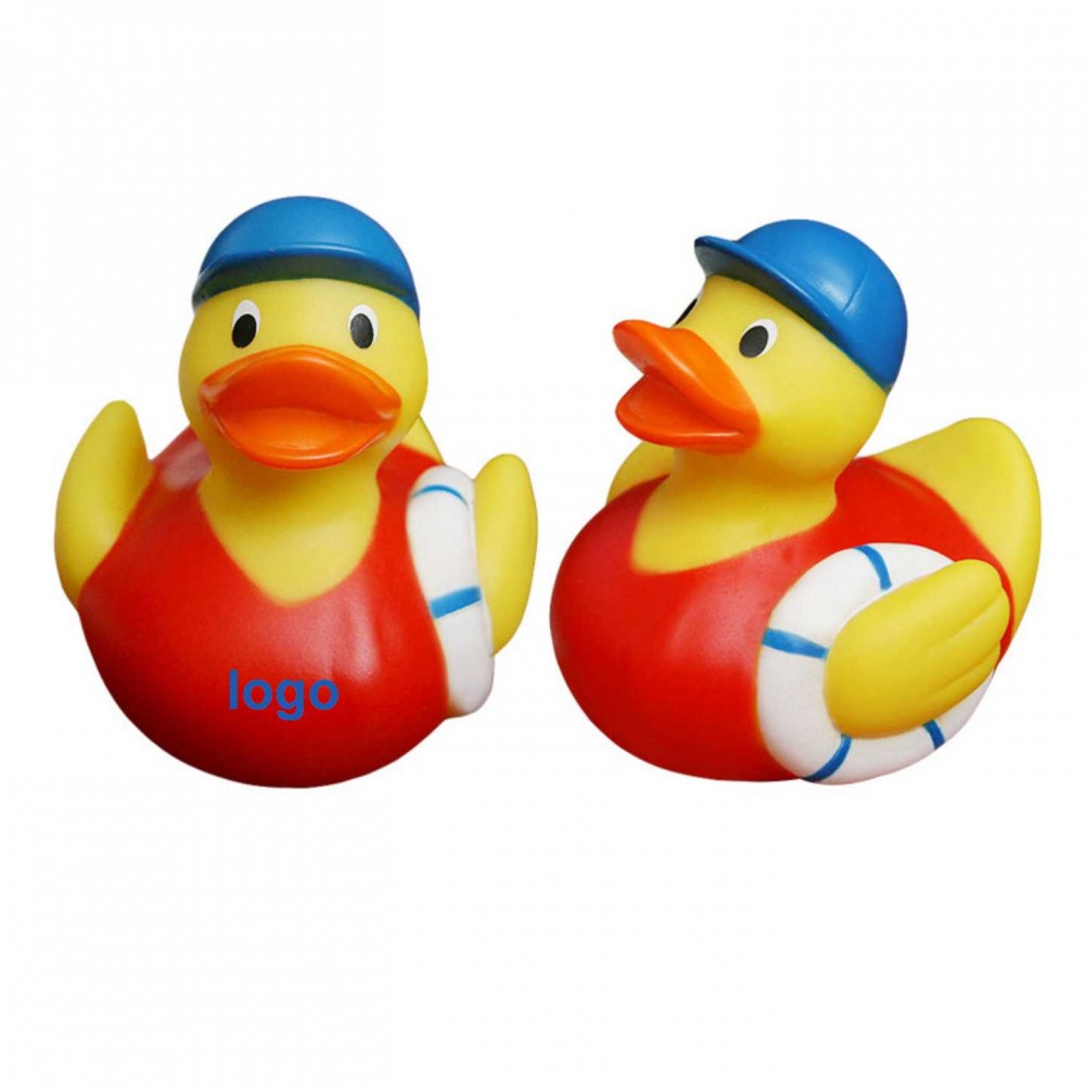 Rubber Duck with Swim Ring with Logo